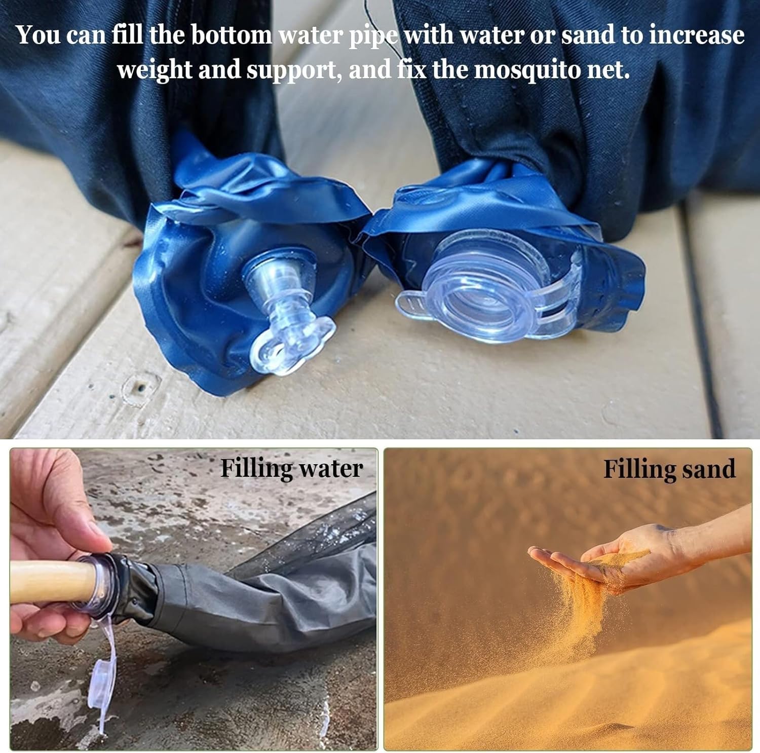 Mosquito Net Cover, Portable Foldable Adjustable Umbrella Mesh Mosquito Net with Double Zipper and Water Hose(Umbrella not Included)