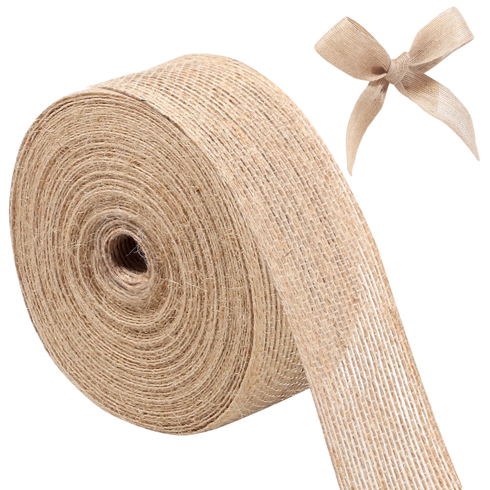 Hessian Jute Ribbon Roll for Gift Wrapping, 3.8cm x 20m