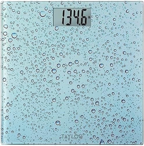 Taylor Báscula digital para peso corporal, capacidad altamente precisa de 400 libras, escala de encendido y apagado automático, 11.8 x 11.8