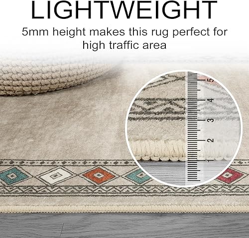 Miniatura 5 de Lahome Alfombras modernas con bordes de 8 x 10 pies, antideslizantes, lavables para sala de estar, ultrafina, plegable, suave, resistente a las