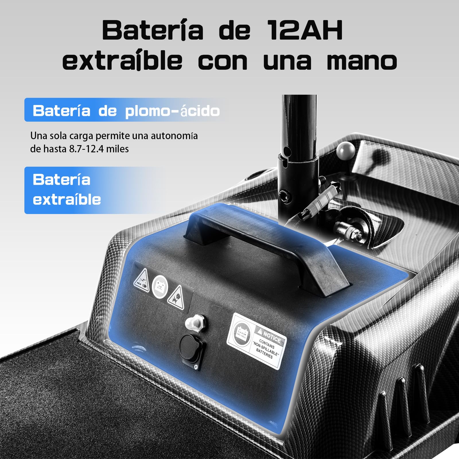 Z02 Scooters para discapacitados plegable para mayores, autonomía de 20 km, motor de 350 W, diseño estable antivuelco, asiento giratorio de 360°, luces LED, fácil de usar, 5 años soporte - Negro