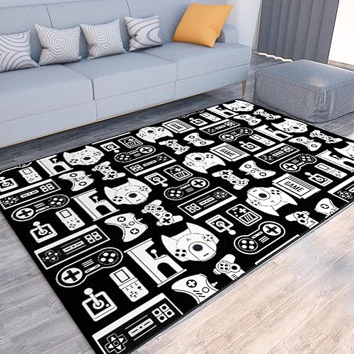 Alfombra de juego para adolescentes y niños con decoración de controlador de juego alfombras de juegos 3D para dormitorio de niños sala de estar