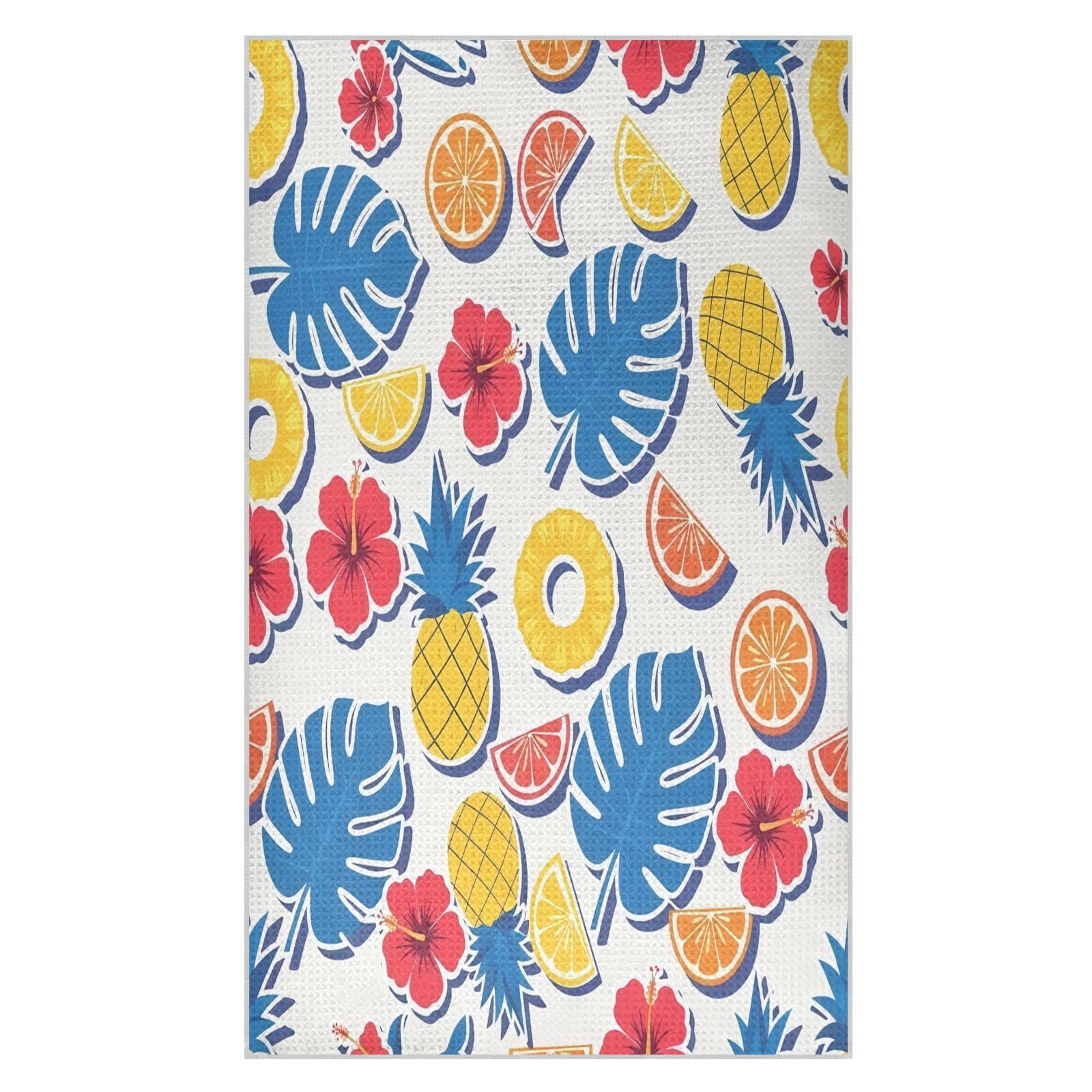 BURSTDDY Fruit Flowers Kitchen Towels,Absorbent Dish Towels 2 Pack