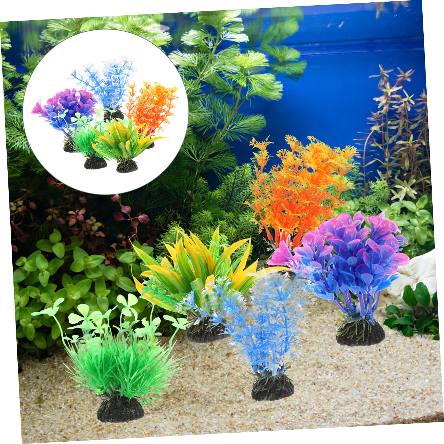 Cabilock 5 Series Artificial Plants Fake Plants Decoración Chic Decoración De Peces Estanque Falso Plantas De Plastico para Acuarios Plantas Artificiales De Peces El Plastico 5 Piezas X 5