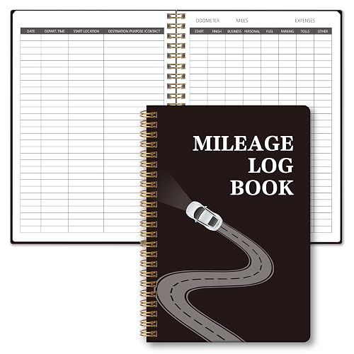 Auto Mileage Log Book for Taxes, Vehicle Maintenance Log Book,