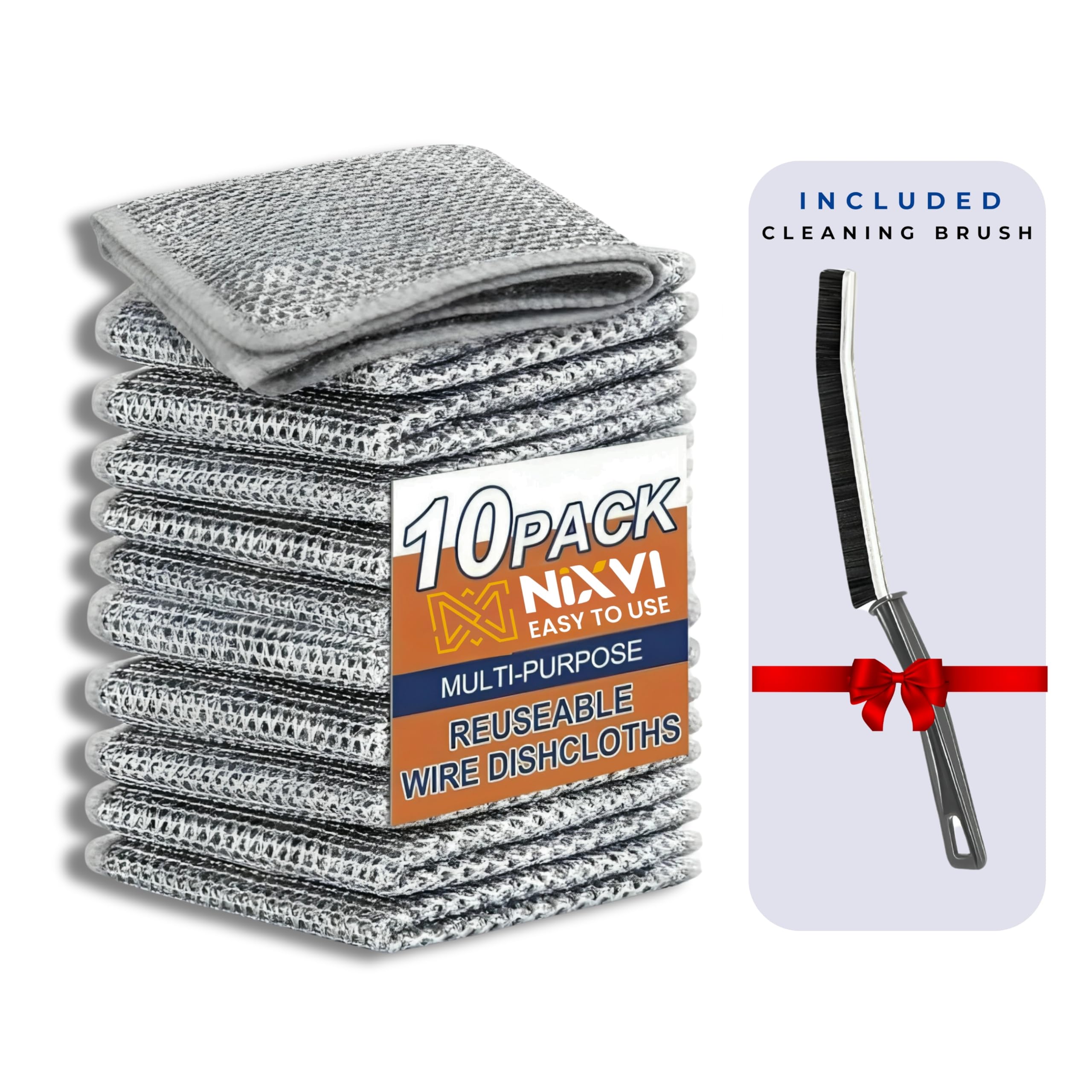 See full amazon price history chart for NIXVI Non-Scratch Dish Wash Cloth Pack of 10 - Steel Wire Dishwashing Rags for Wet and Dry Cleaning, Stainless Steel Scrubber with Free Mini Crevice Cleaning Brush NIXVI Non-Scratch Dish Wash Cloth Pack of 10 - Steel Wire Dishwashing Rags for Wet and Dry Cleaning, Stainless Steel Scrubber with Free Mini Crevice Cleaning Brush (B0DHY43DBJ) Amazon Price History, Amazon Price Tracker