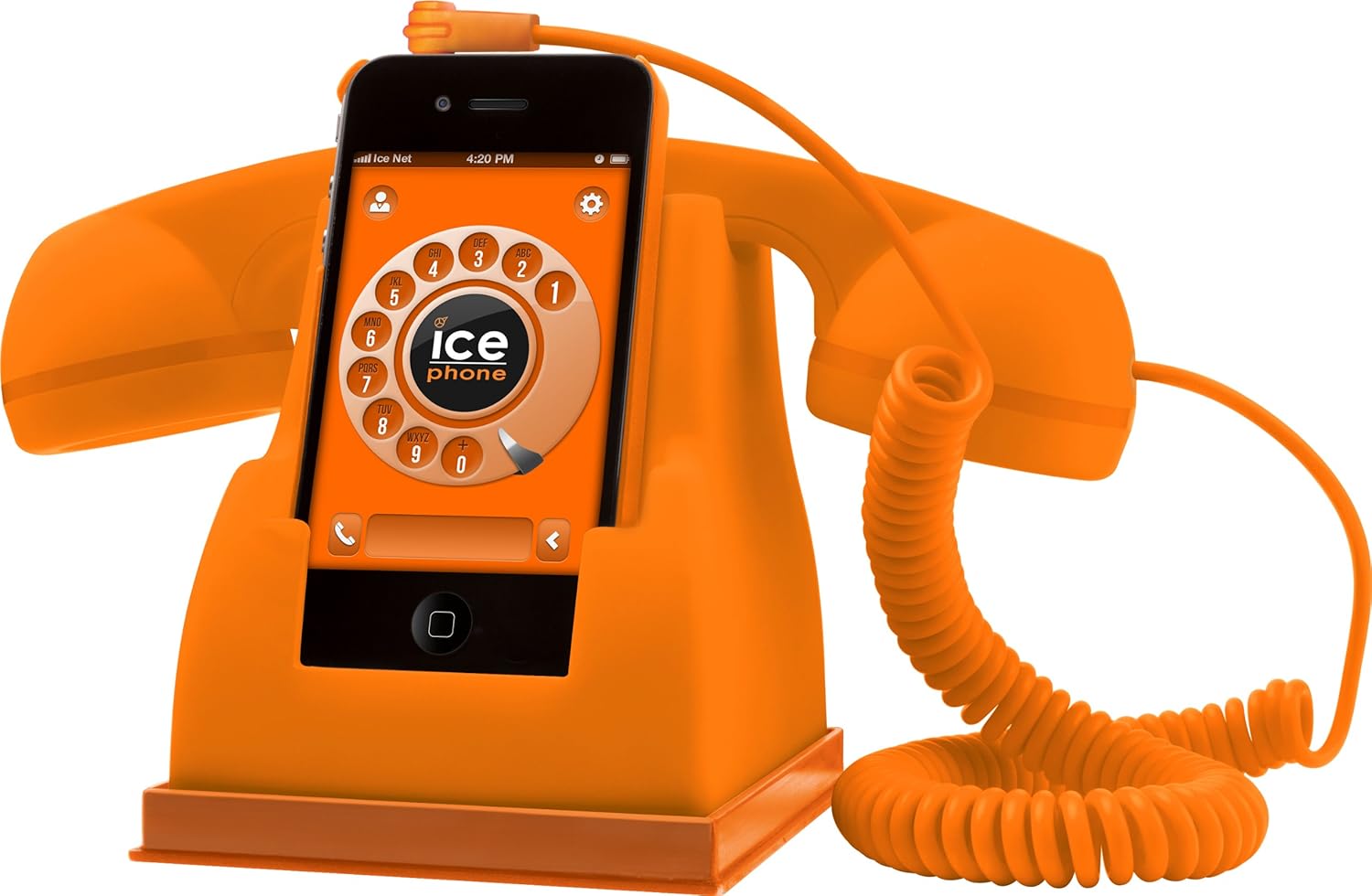 IcePhone IPF.OE Orange Retro Handset Corded Telephones