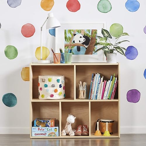 Miniatura 32 de ECR4Kids Streamline - Armario de almacenamiento de 5 compartimentos, 30 pulgadas, muebles de aula, gris lavado Gris (Grey Wash),Natural,Blanco