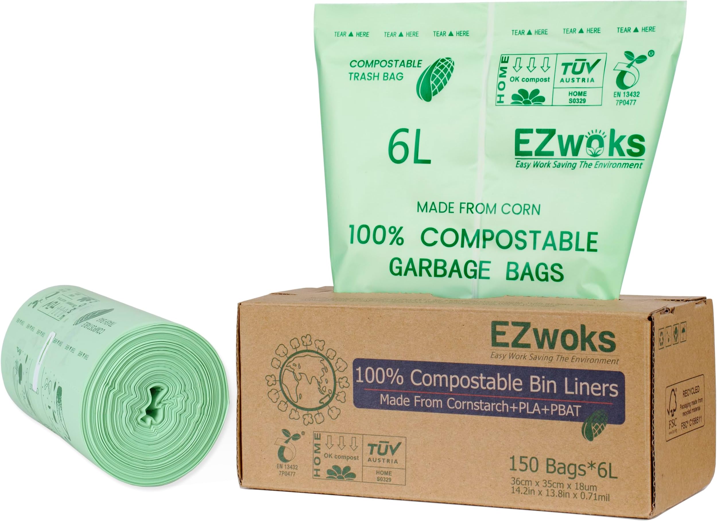 Joseph Joseph IW2 Biodegradable, Compostable Bags, Pack of 50 Food