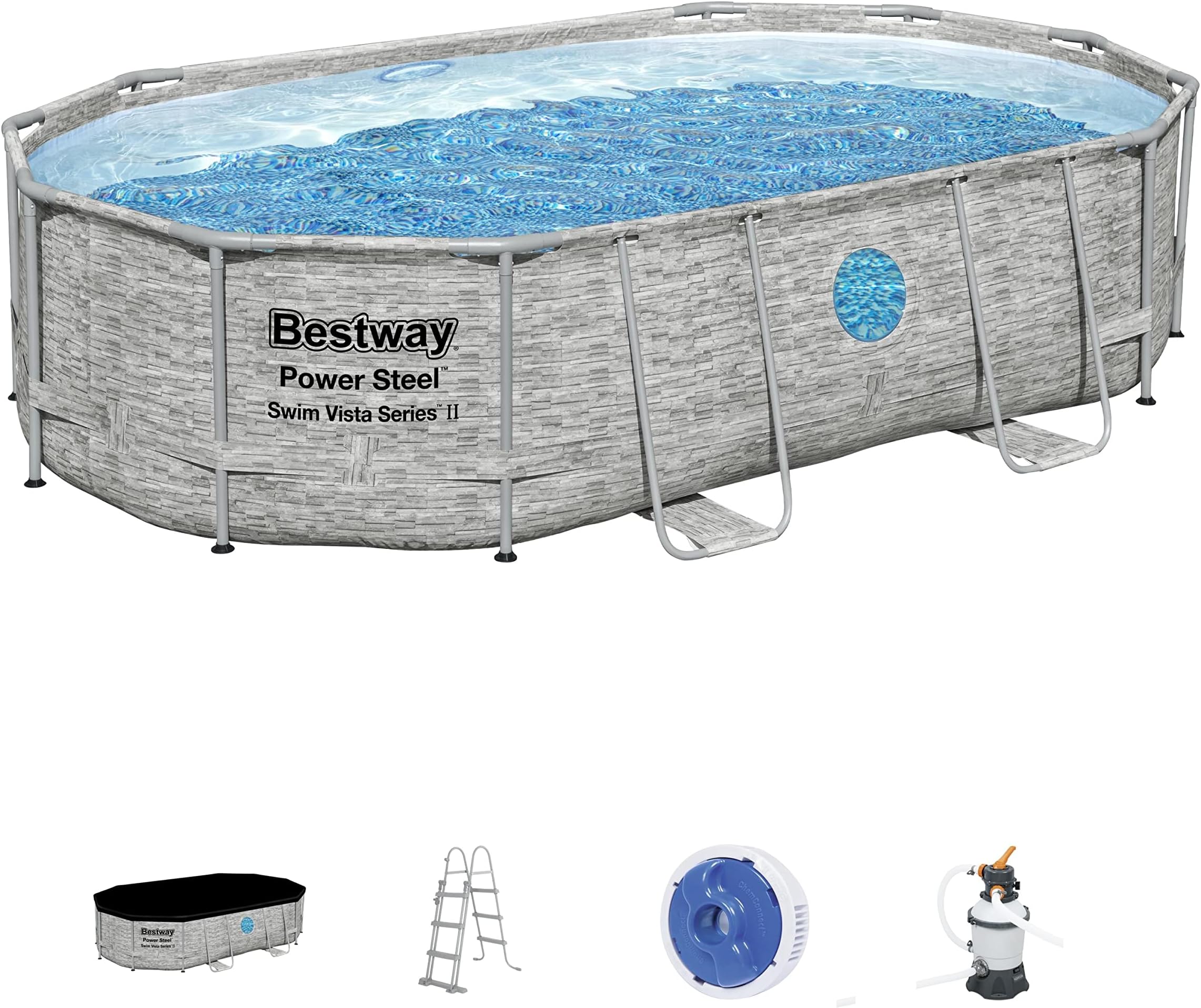 16' x 10' x 42"/4.88m x 3.05m x 1.07m Oval Pool Set