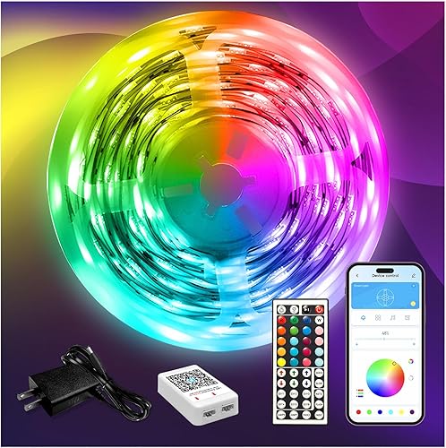 Miniatura 1 de DAYBETTER - Tiras de luces LED de 110 pies, tiras de iluminación inteligente con control por aplicación y control remoto, luces RGB con cambio de