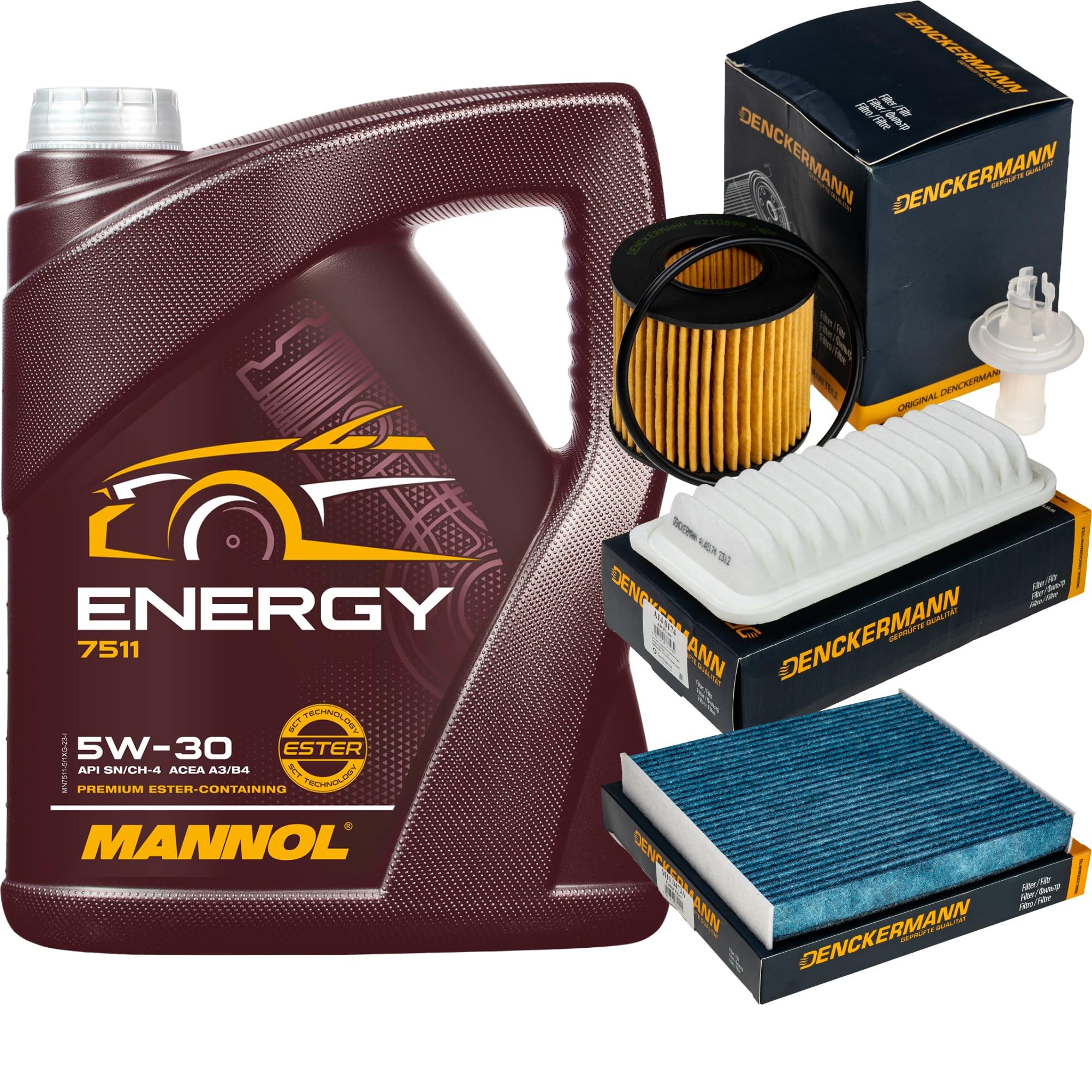 Pacchetto di ispezione pacchetto di manutenzione filtro con Energy 5W-30 5L, filtro olio, filtro ai carboni attivi, filtro abitacolo filtro aria