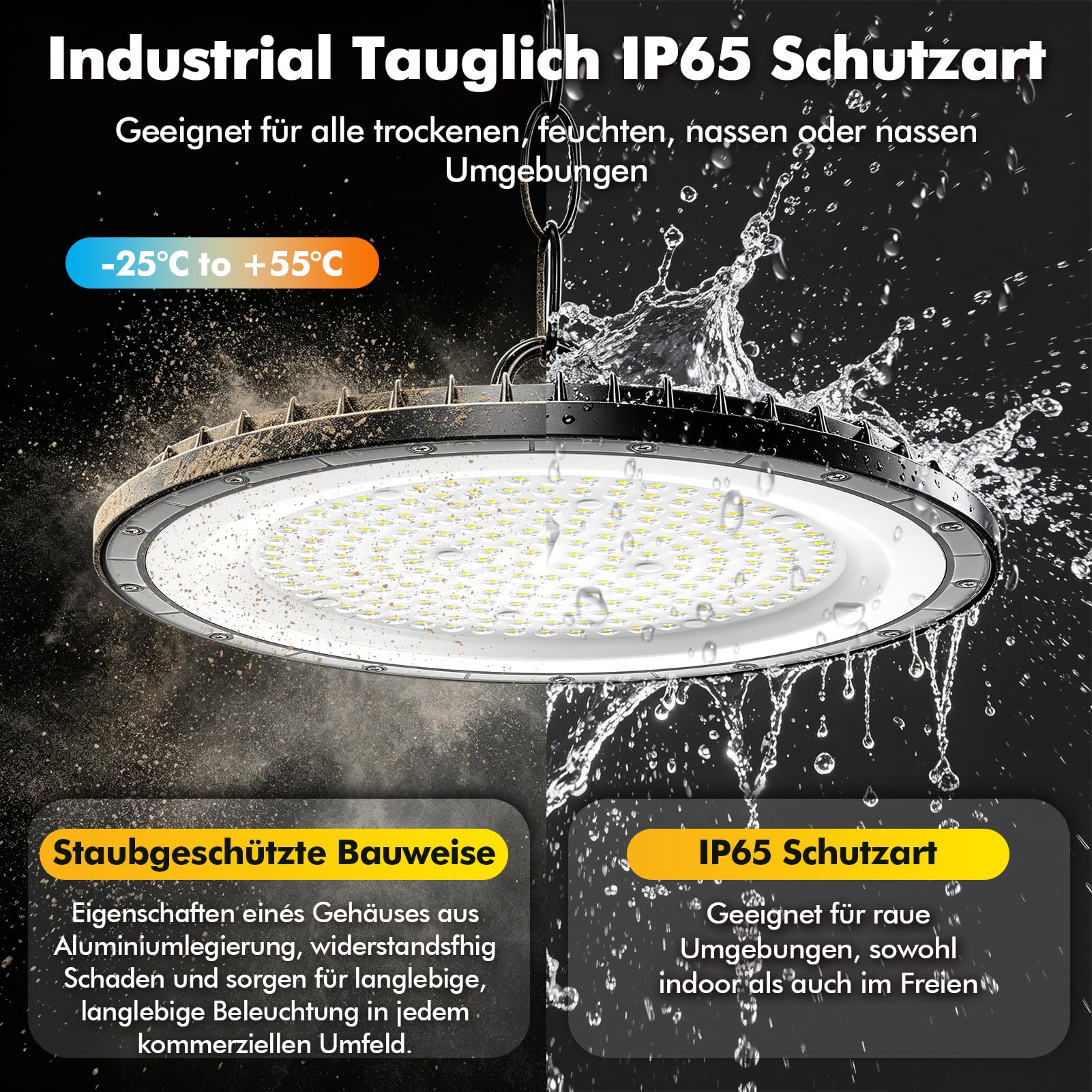 Sararoom UFO LED High Bay Light 300W, 6000K Kaltweiß UFO LED Werkstattlampe, 216 Leds Hallenstrahler 30000LM IP65 Wasserdichte Industrielampe High Bay Licht für Fabriken,Garage,Lagerhaus
