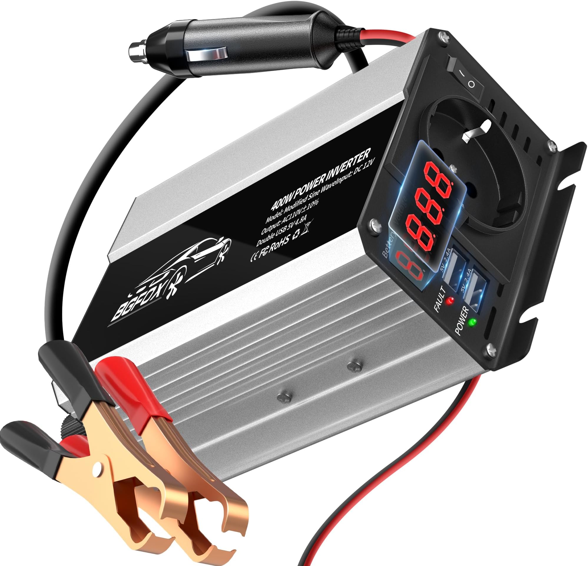 Odoga Converter 12V to 230V – 500W Power Inverter with USB-A & USB-C (3A) - Inverter for Car, Camper, Car - 12v to 220-230 volt - Suitable for Laptop, Tablet and Smartphone Odoga Converter 12V to 230V – 500W Power Inverter with USB-A & USB-C (3A) - Inverter for Car, Camper, Car - 12v to 220-230 volt - Suitable for Laptop, Tablet and Smartphone
