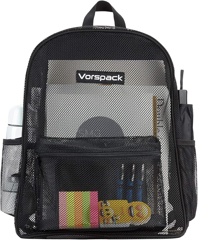 Vorspack Heavy Duty Mesh Backpack Transparent Backpack with Solid Frame