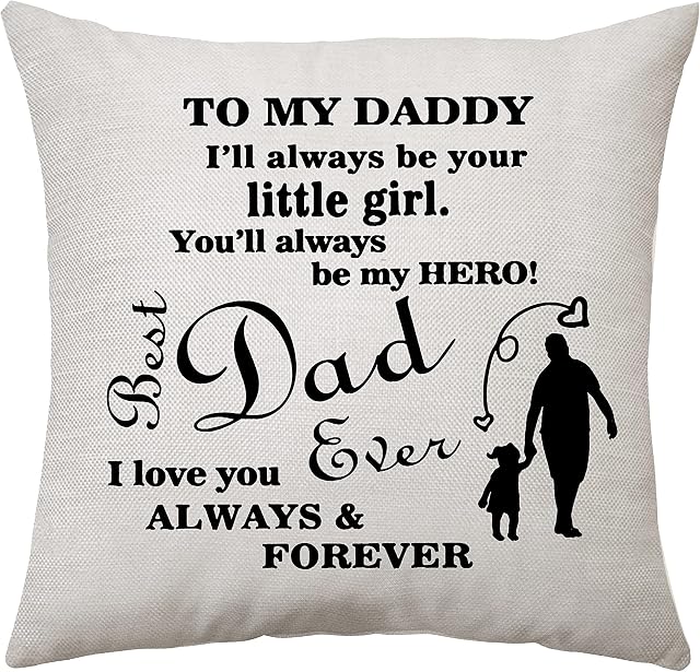 Aconesong To My Dad Gifts Daddy Gift from Daughter Throw Pillow Cover Best Dad Ever Gifts Cushion Covers for Men Birthday Fathers Day Decor, 18 x 18 inch / 45 x 45 cm (MEET059)