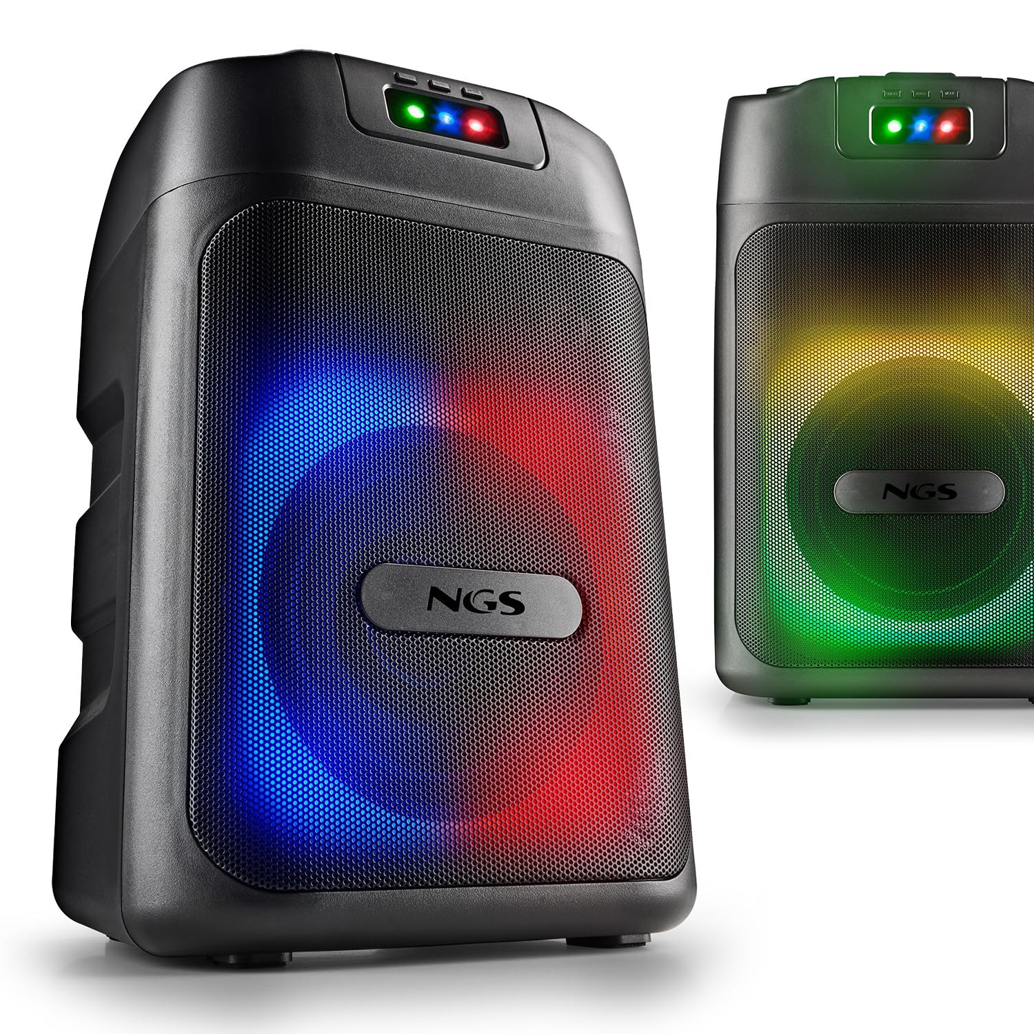 Haut-Parleur Sono Portable WILDCLUB 80W, sur Batterie, Projection de lumières intégré au Rythme de la Musique, Bluetooth USB