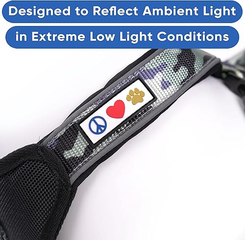 Miniatura 3 de Pawtitas Arnés reflectante para perro, acolchado, control de comodidad para paseos o carreras, gris medio