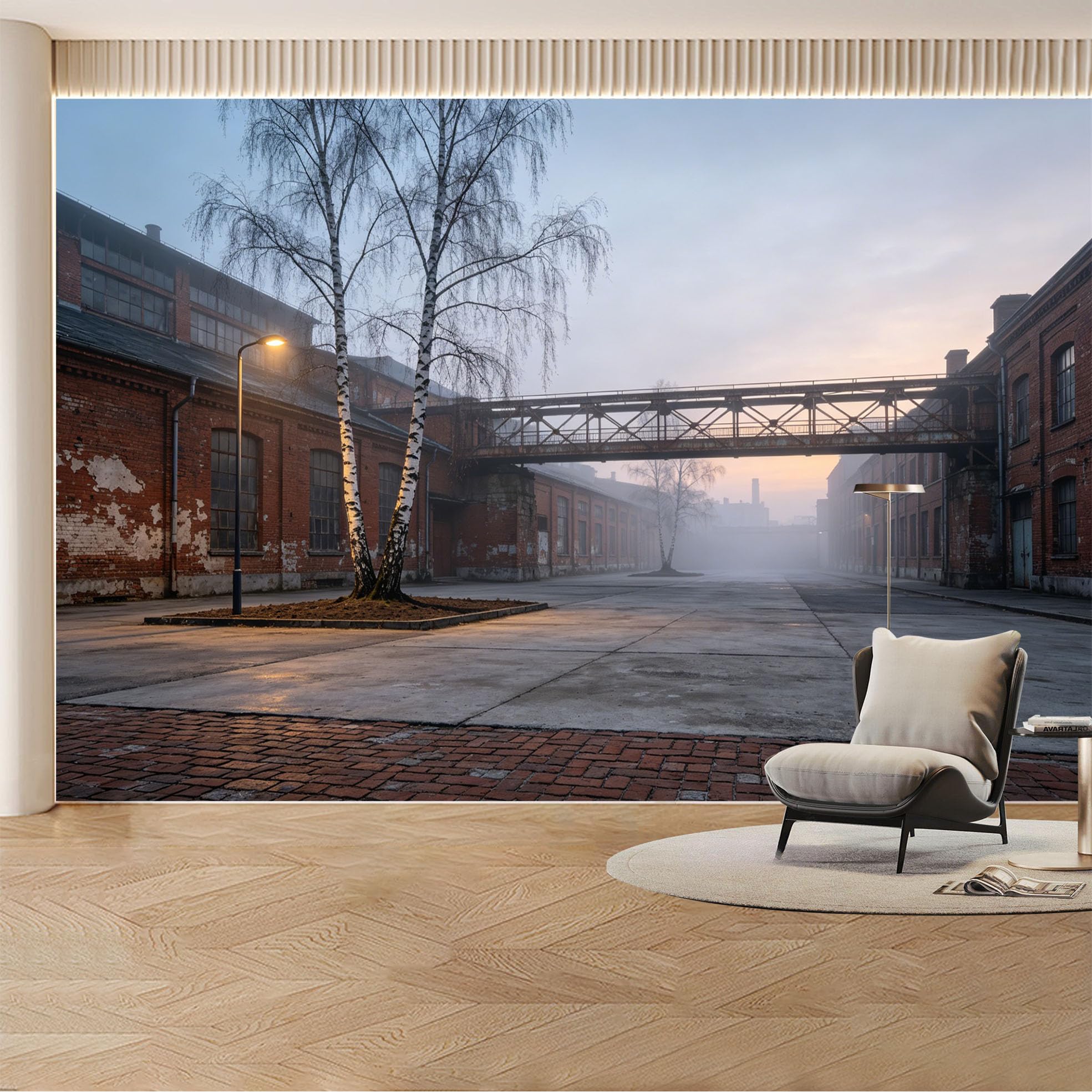 Custom Wall Mural Wallpaper Misty Lake Forest Landscape Nature 3D Effect Wall Decor Nordic Tranquil Style Removable SelfAdhesive Large Photo for Living Room， Bedroom， Office