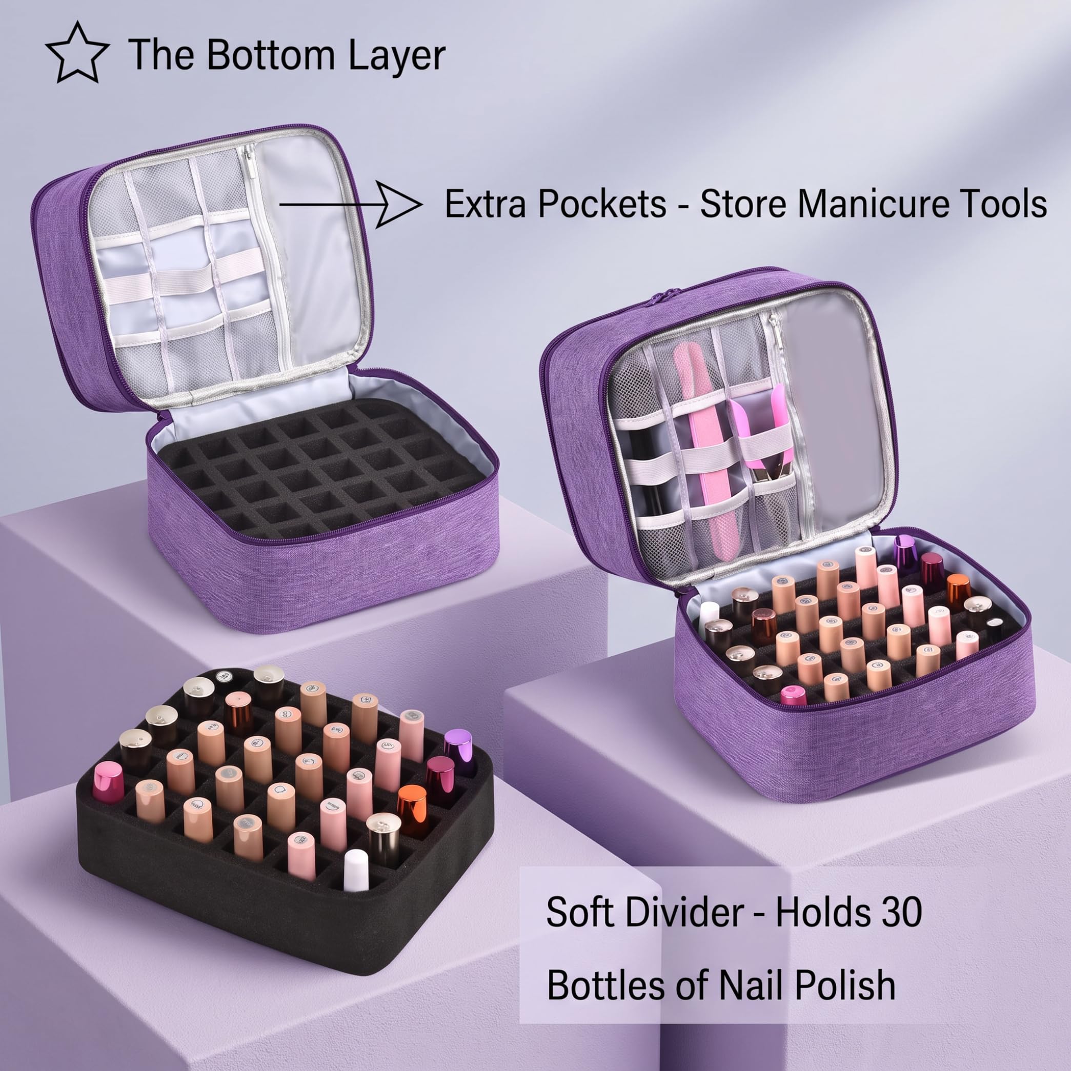 Estuche organizador de esmalte de uñas, almacenamiento de esmalte de uñas