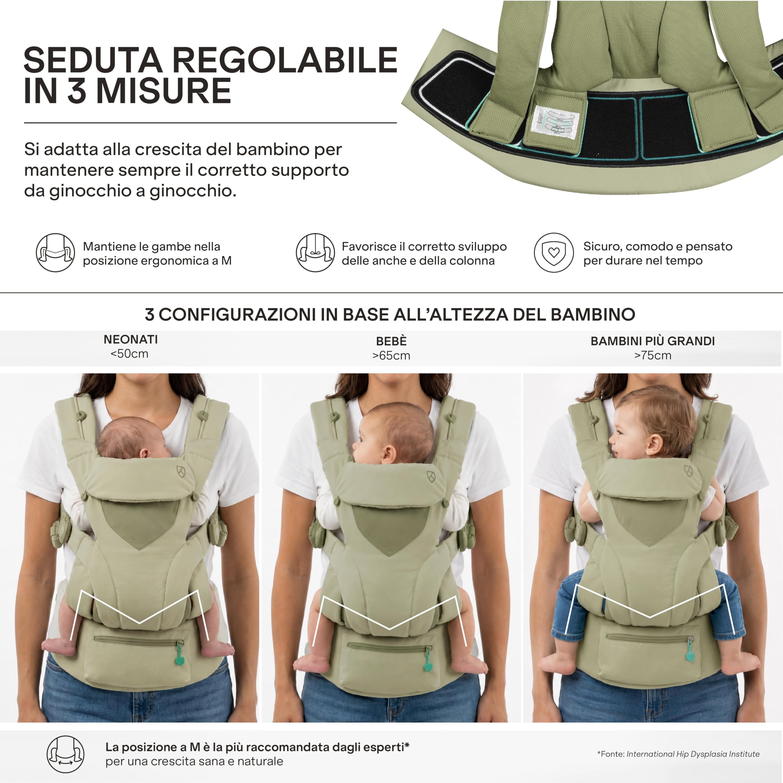 Koala Babycare Marsupio Neonato 0-36 Mesi Ergonomico da 3.2 a 20 kg - Marsupio Bambino con Seduta Evolutiva Regolabile in 3 Misure - Baby Carrier Cuore a Cuore, Fronte Mondo e Schiena