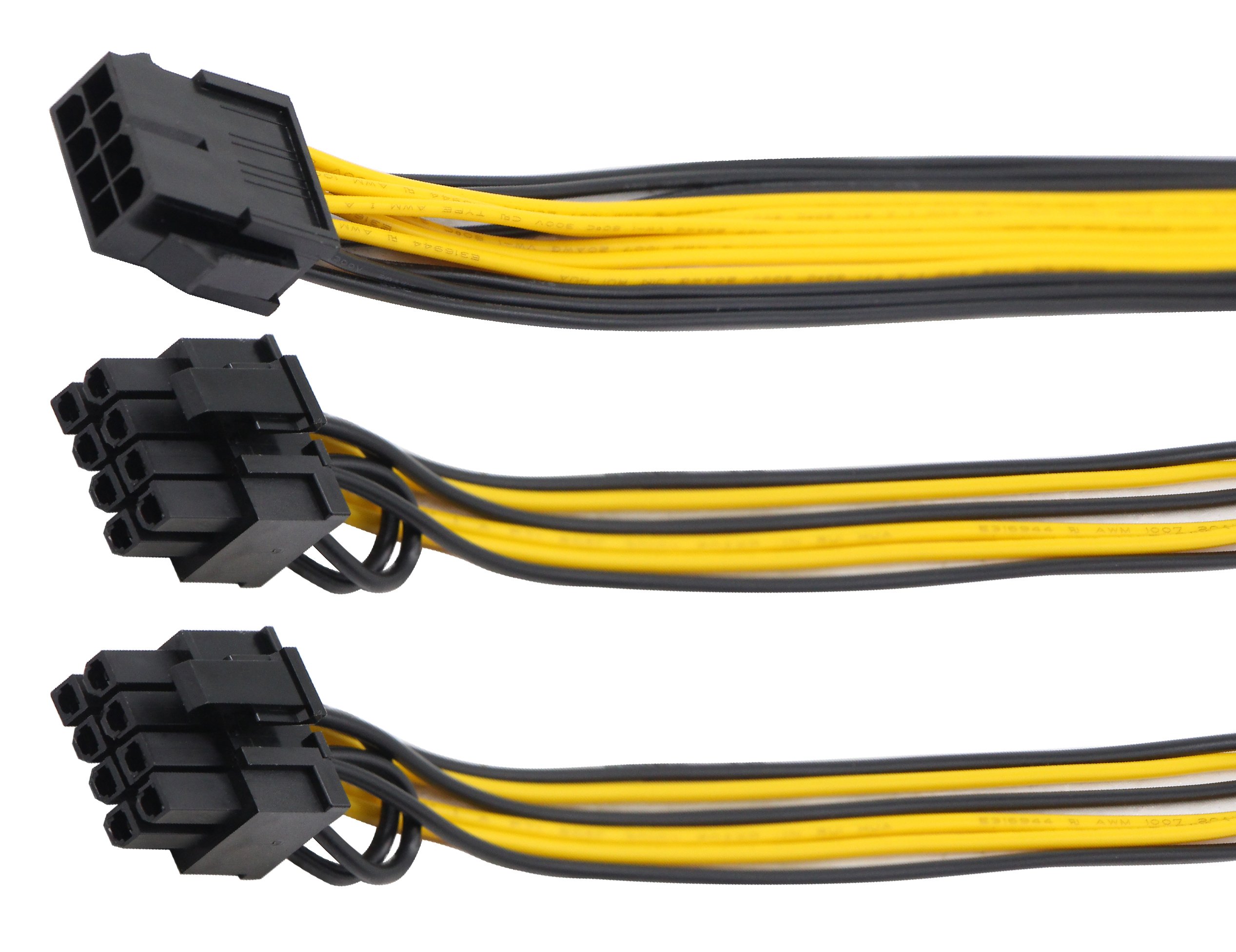 Lot 2 Câbles Y Splitter PCI-E 8 Broches Femelle Vers Double 8 Pin (6+2) Mâle - 30cm