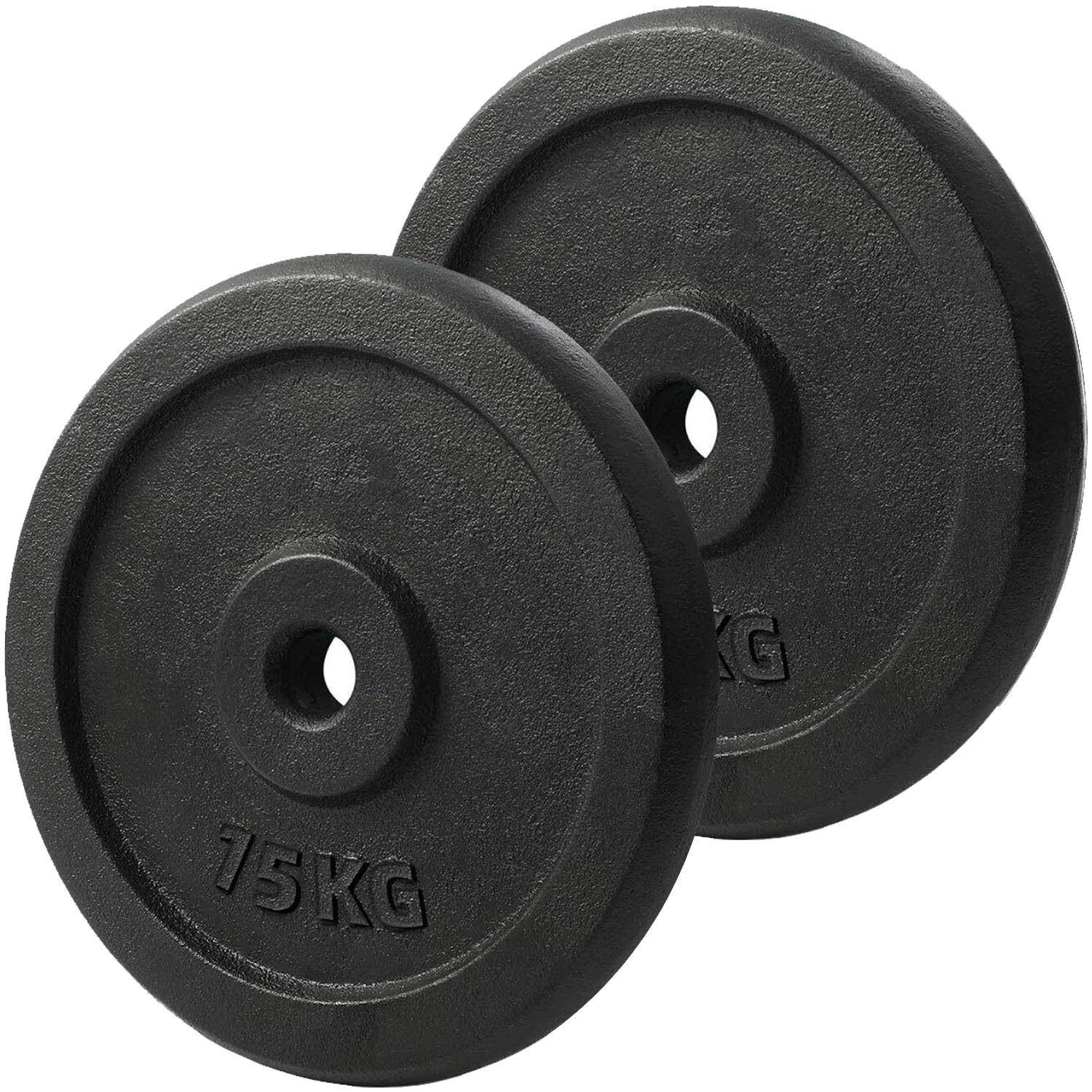 Komodo Set of 2x Cast Iron Weight Plates for 1 Inch Bars (2x 15kg)