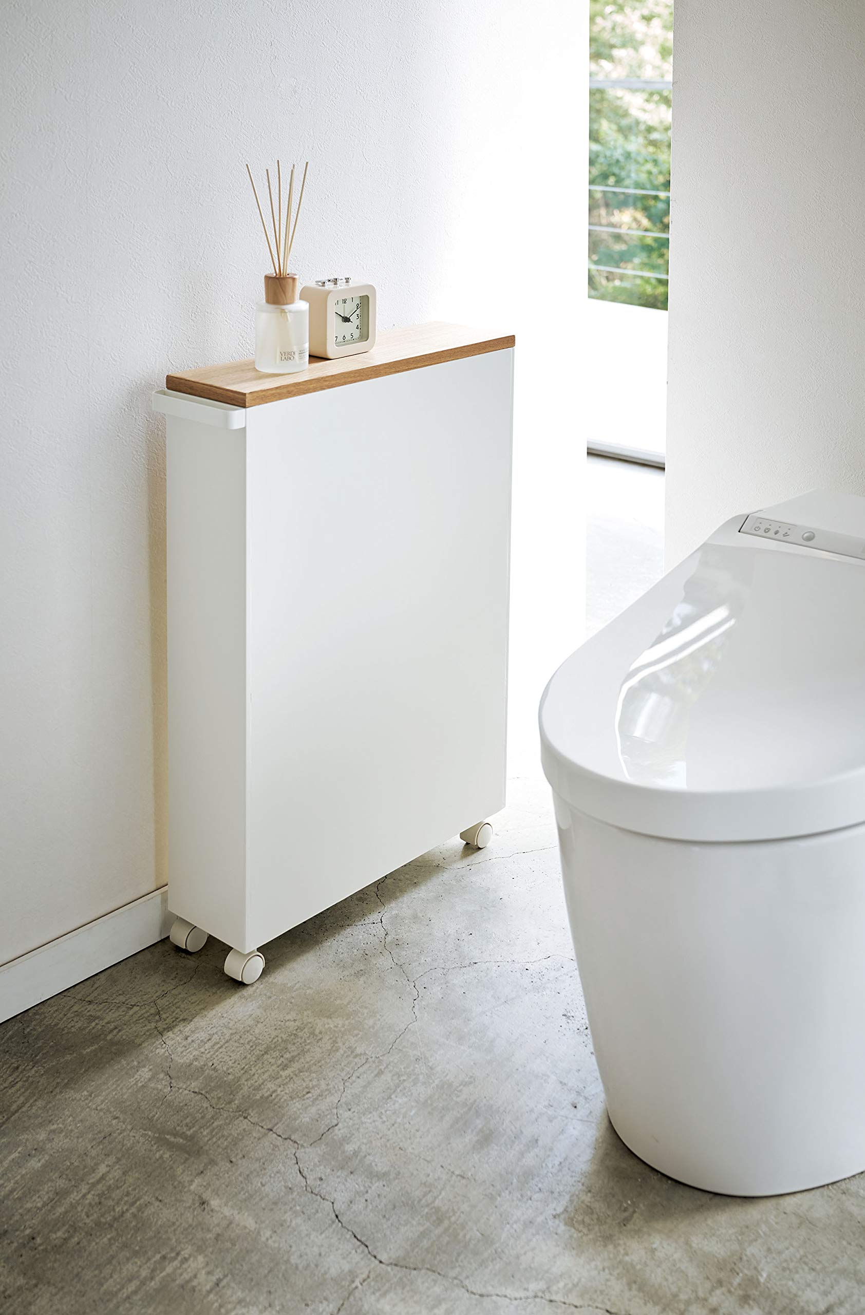 Rolling Slim Bathroom Cart With Handle In 2020 Bathroom Cart Bathroom Essentials Minimalist Bathroom