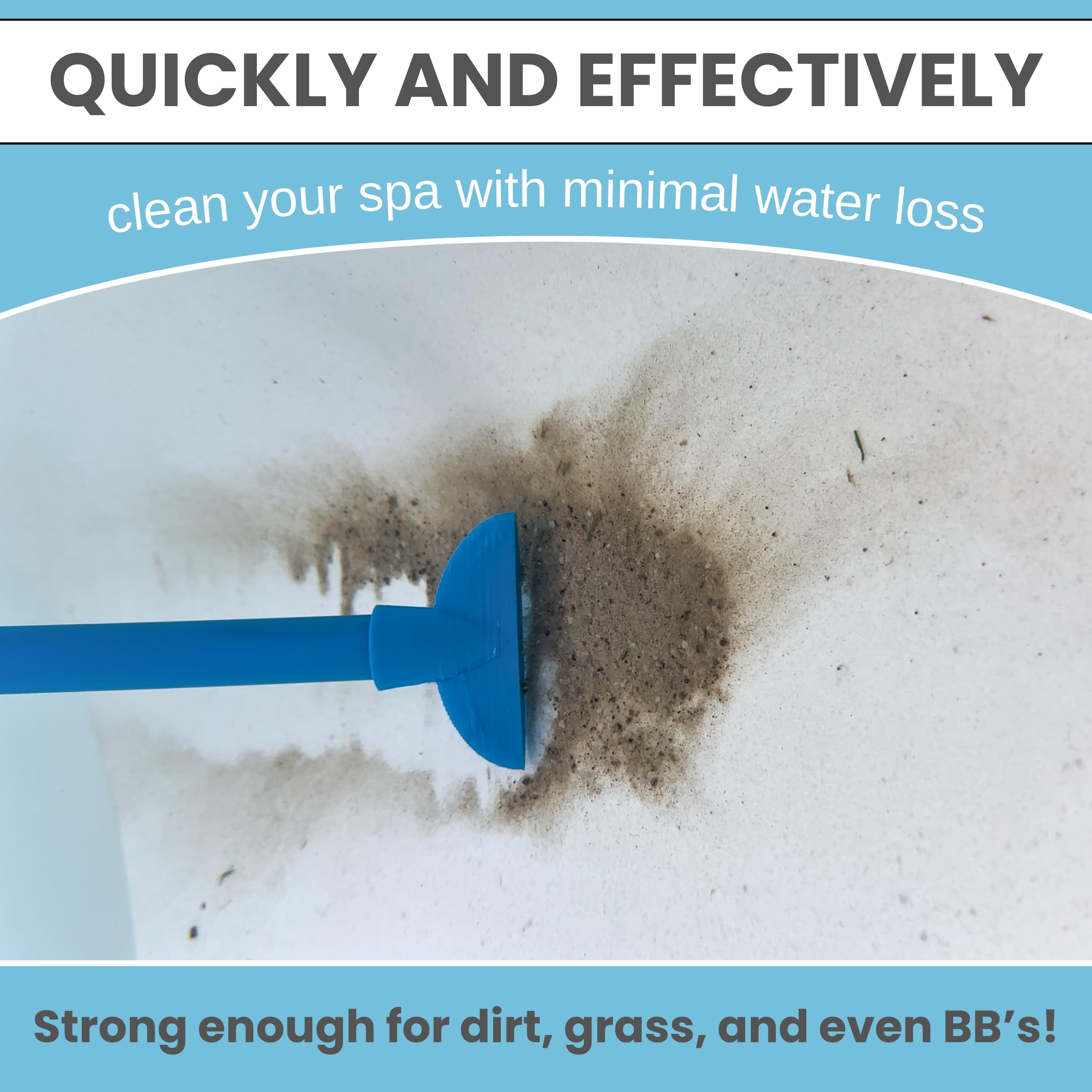 Spa Vacuum for Hot Tub - Manual, Cordless Spa Cleaner with Constant Suction - Handheld, Flexible Hose and Wand for Dirt, Grass, and Other Debris