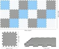 Vista 2 de qqpp Alfombrillas de Espuma EVA de Goma con 18 Piezas Entrelazadas tipo Rompecabezas - Alfombra de Juego para Bebé para Jugar Alfombrilla de Blanco