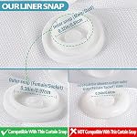 Snap dans la douche Rideau Liner de remplacement Rideau Linge de douche Linger amovible (1 Faites votre valise, 70" W x 54" H-White)