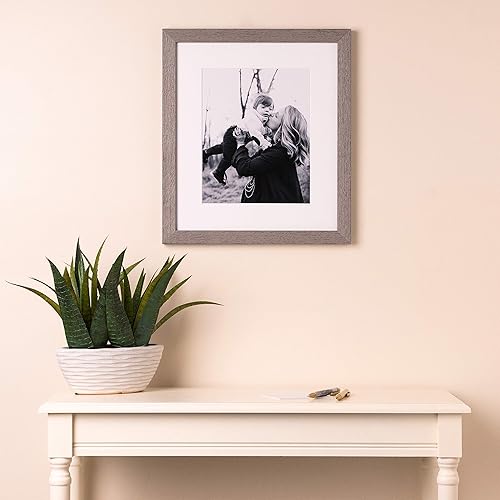 Miniatura 8 de ArtToFrames Marco de fotos gris de 8 x 10 pulgadas, este marco de póster de madera personalizada de 1 pulgada es de estilo rústico gris granero,