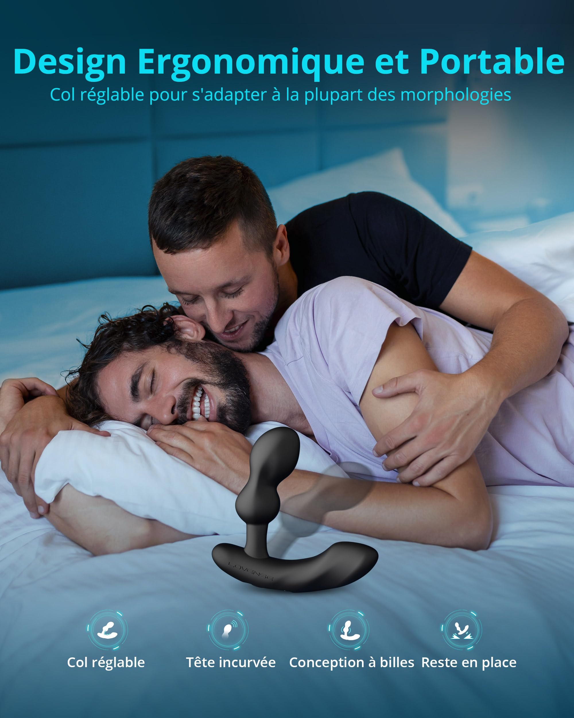 LOVENSE Edge 2 Masseur de Prostate Vibrant Homme Plug Anal Col Ajustable | Stimulateur Prostate via Application Bluetooth, Double Moteur, IPX7, Vibromasseur à Modes Personnalisés