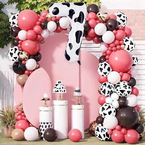 Miniatura 6 de Globo con el número 7 con estampado de vaca, globos grandes de cumpleaños con número de vaca de 40 pulgadas, globos de aluminio Mylar número 7 para