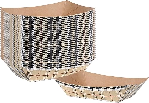 Vista 82 de Restaurantware Papel de periódico Bio Boat - 3" x 2" x 1" - Caja de 50 unidades Newsprint