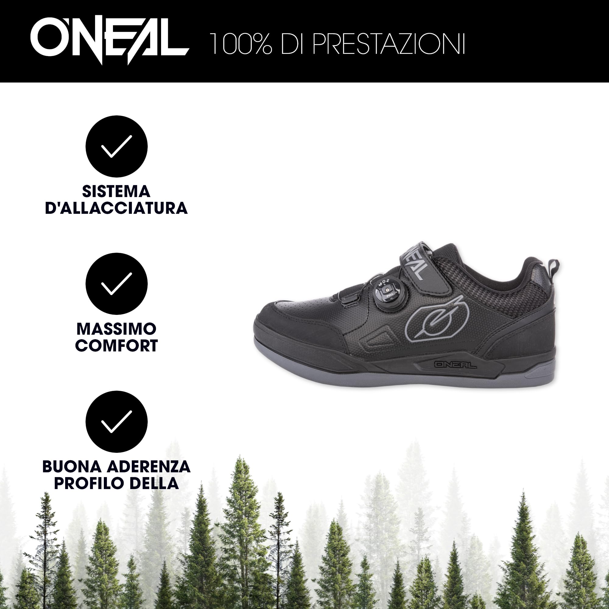 O'NEAL Sender PRO Scarpe Sender PRO, Nero, 45Unisex - Adulto
