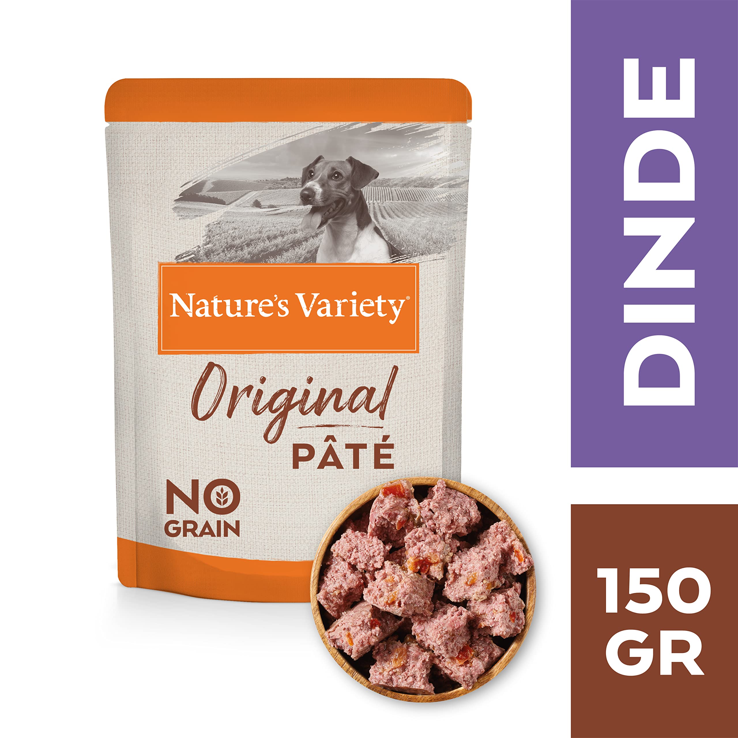 Nature's Variety Original No Grain - Mini pasztety dla dorosłych psów z indykiem - Opakowanie 8 x 150 g