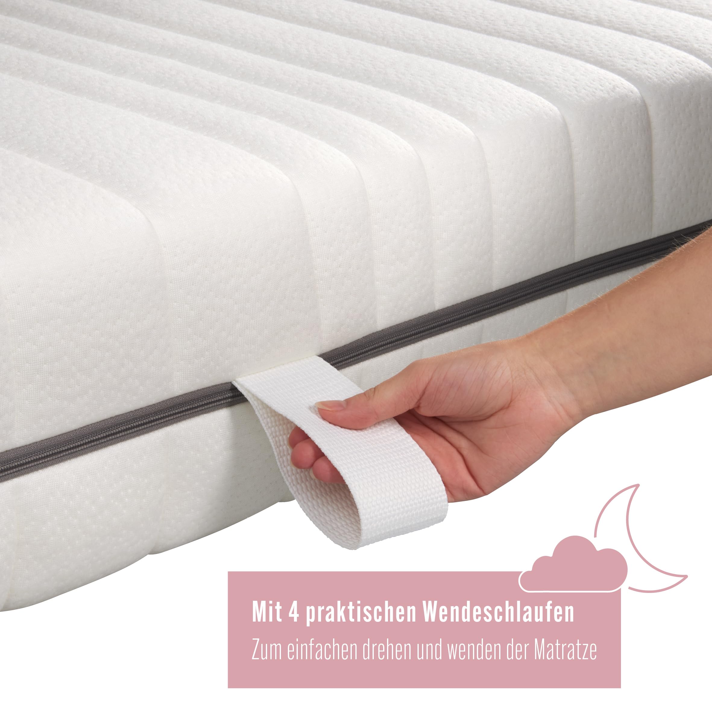 Matratzenheld Relax Matras, Made in Germany, ergonomische 7-zone pocketveringmatras, geproduceerd in Duitsland, hardheidsgraad 4 (H4), 100-140 kg, hoogte 18 cm, 80 x 200 cm