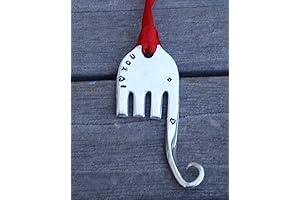 I Heart You Elephant Ornament, Fork Recycled Art Decoration