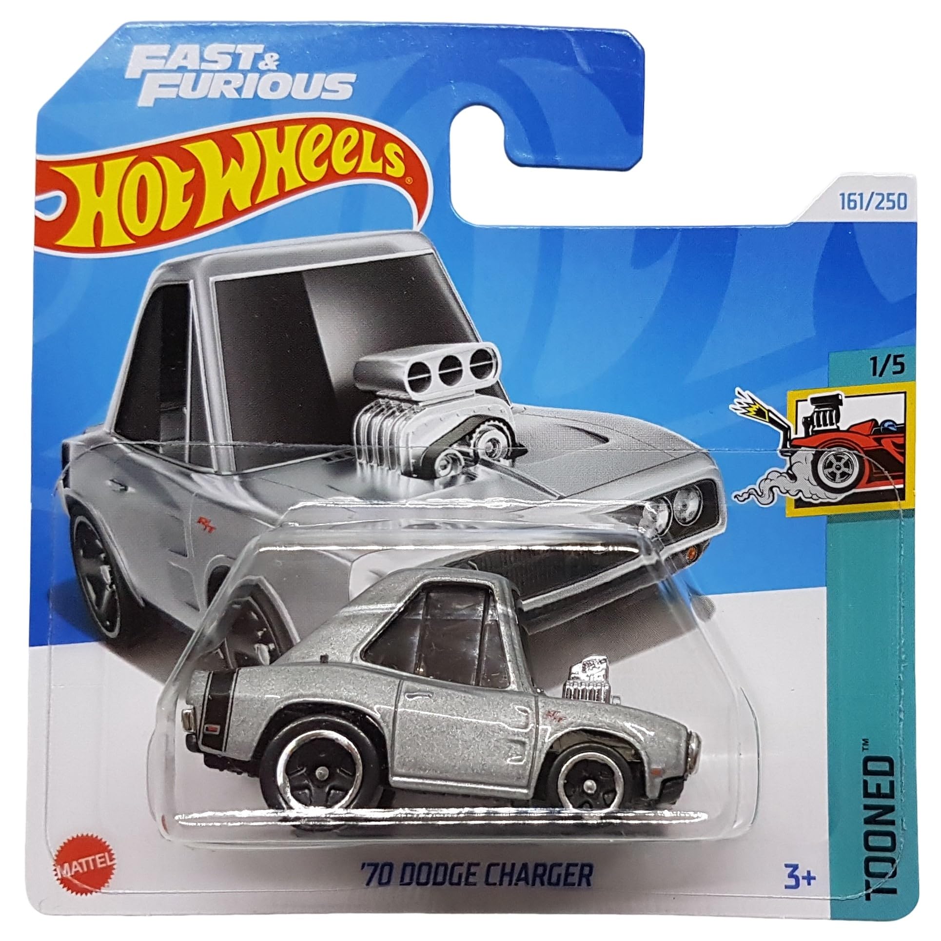 Hot Wheels '70 Dodge Charger Tooned - Gris metálico - Fast & Furious - 2024 Mattel - 1/64