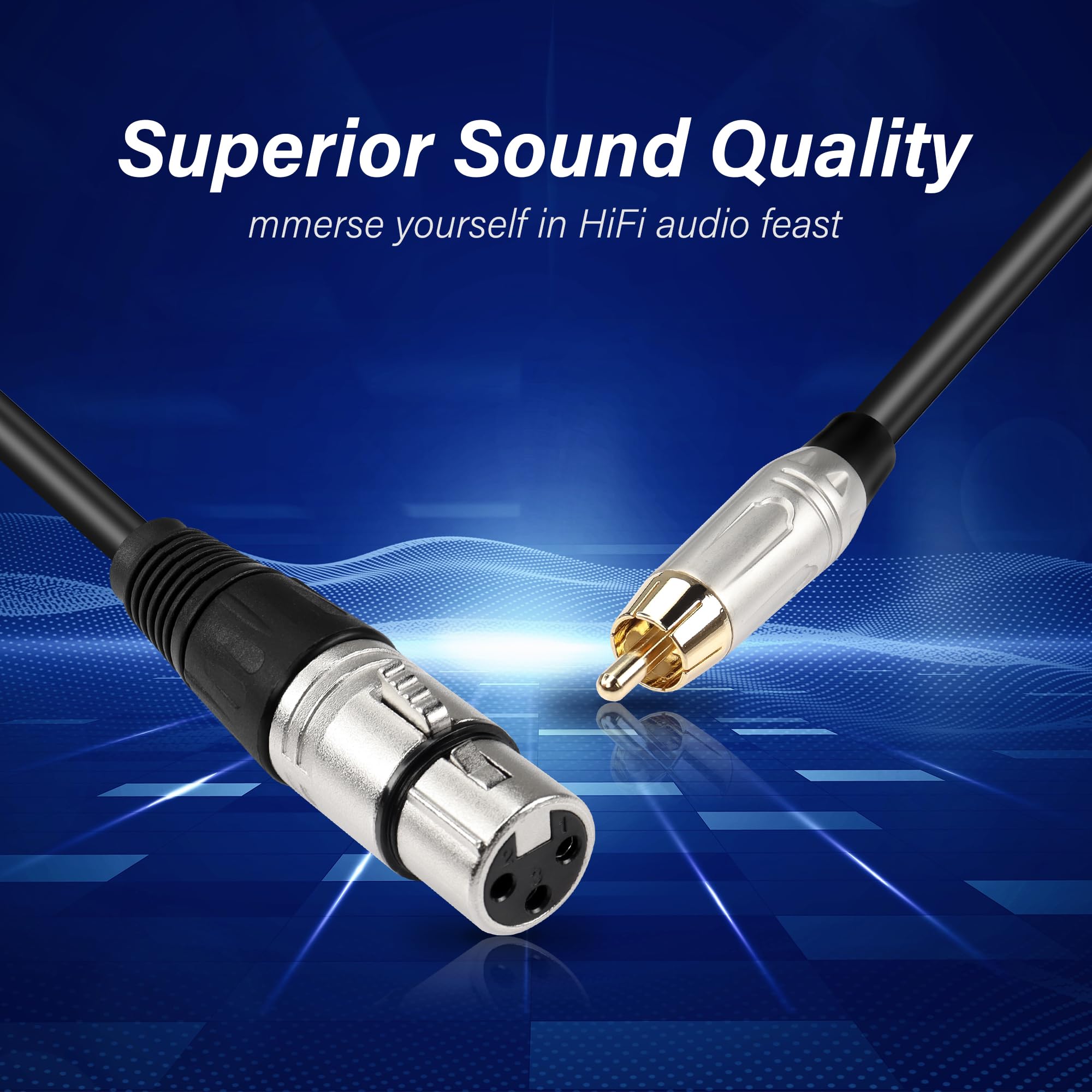 Cavo Audio XLR Femmina RCA Maschio Cavo Audio 3 Piedi: XLR Femmina A Doppio RCA Maschio - Schermato, Nero, Per Collegare Microfoni A Mixer O Amplificatori Cavo Xlr Femmina A Rca Maschio - Foto 2