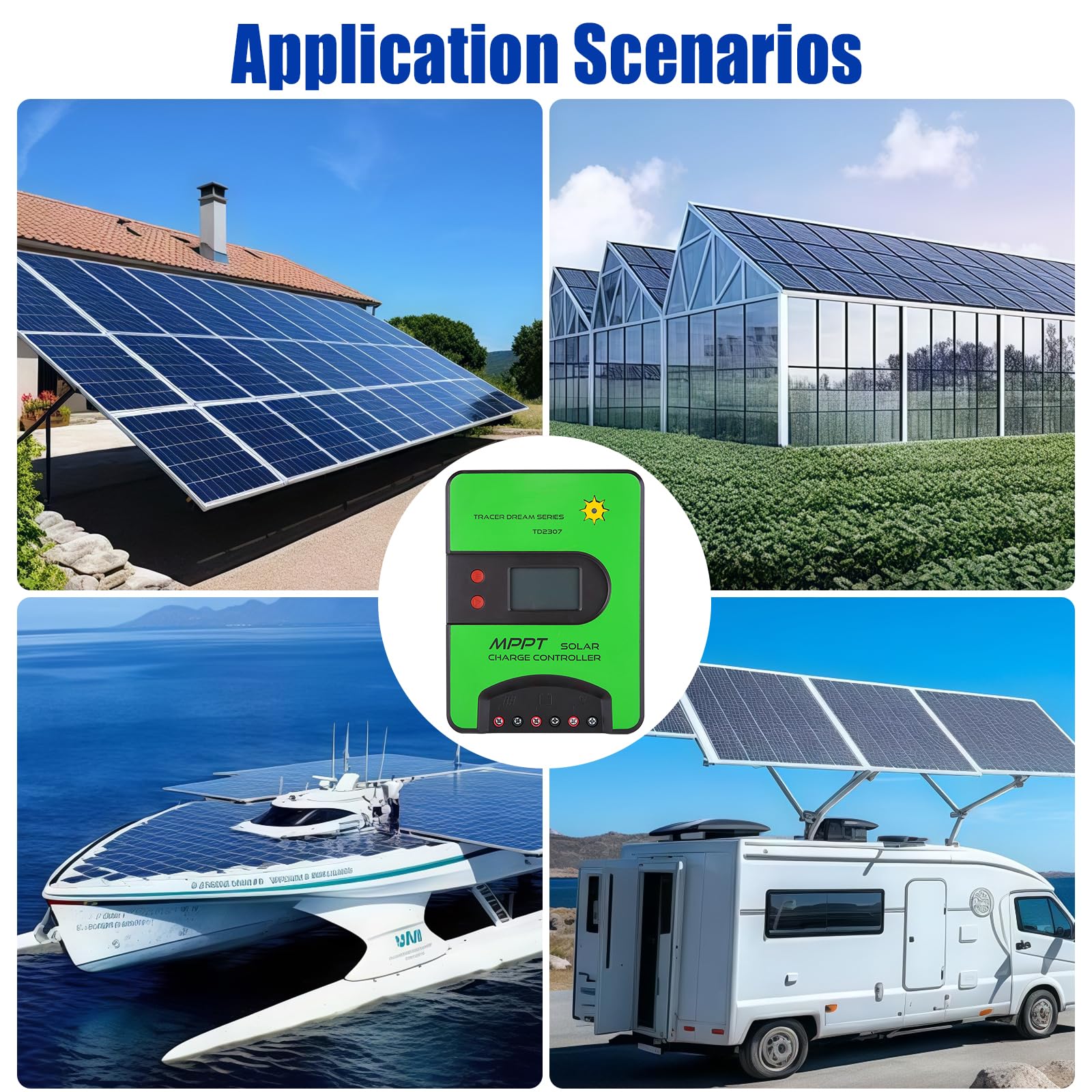 Regolatore di carica solare MPPT 12V/24V (WiFi) con display LCD, supporta controllo APP, regolatore di carica MPPT per batterie AGM/Gel al piombo-acido, Li-Ioni/LFP al litio (30A)