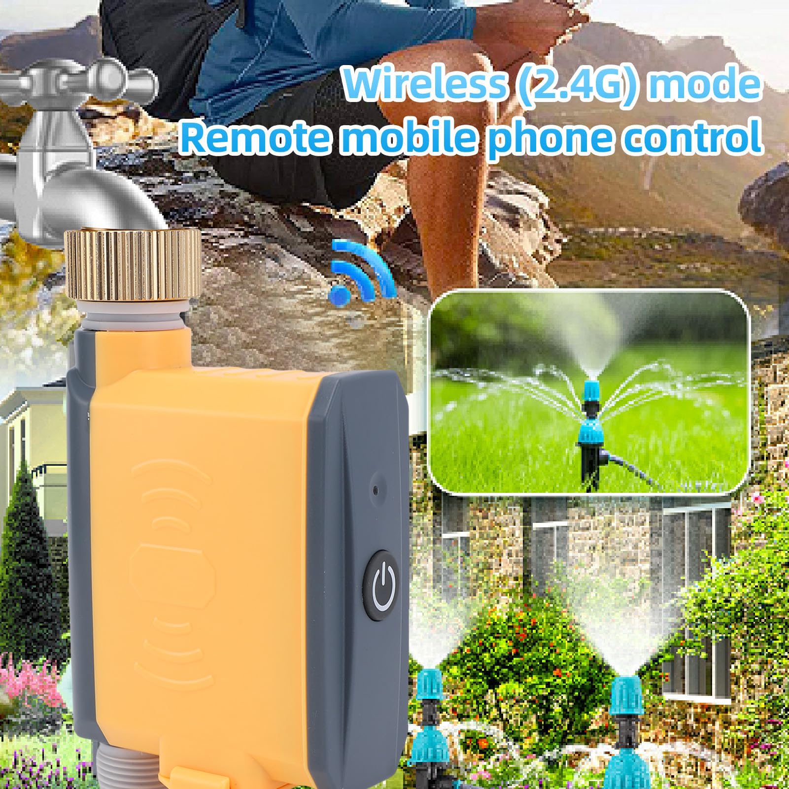 Cocoarm Temporizador de Agua, Temporizador de Riego Controlado por Aplicación de bajo Consumo de Energía con Conector de Cobre, Presión de Trabajo de 1-8 Kg para Paisajes de Jardín Doméstico