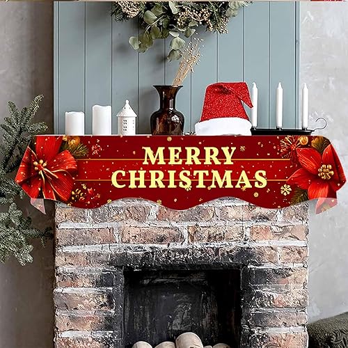 Miniatura 3 de NYZE Bufanda para Repisa de Chimenea Navideña 70 x 17 Pulgadas Cubierta Decorativa para Repisa de Chimenea de Navidad Camino de Mesa para Estante