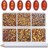 Vista 83 de Bymitel Hotfix - Gemas redondas de diamantes de imitación de cristal para manualidades, mezcla de 6 tamaños con kit de lápiz de cera, negro