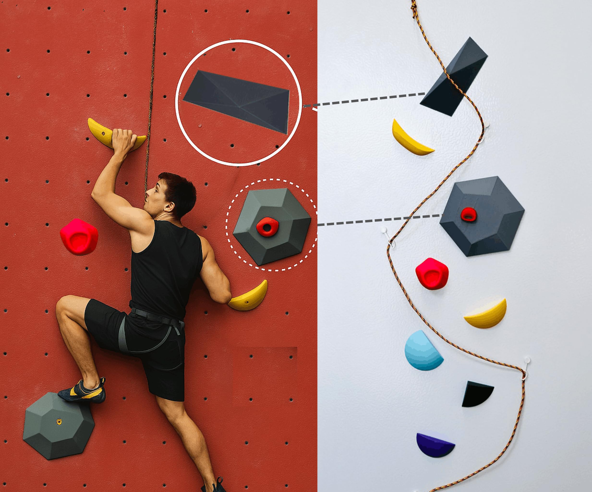 Bouldering Mini Holds Magnetic Art Set Rock Climbing Holds Refrigerator Magnet Set Bouldering Climbing Holds Refrigerator Magnet Set - Multi-Point Design for Climbers & Enthusiasts