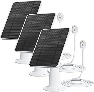 Solar Panel Charger Compatible with Arlo Ultra/Ultra 2/Pro 3/Pro 4/Pro 3 Floodlight Security Camera, 5V 4W Solar Panels Charging IP65 Weatherproof w/ 9.8ft Charging Cable Adjustable Wall Mount (3 Pack)