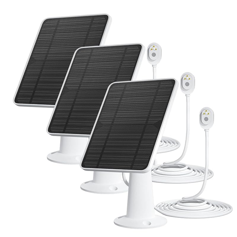 Kit com 3 Painéis Solares para Câmeras Arlo, 6 V 4,5 W, Conector Magnético, Cabo de 3 m e Suporte Ajustável WININMETA