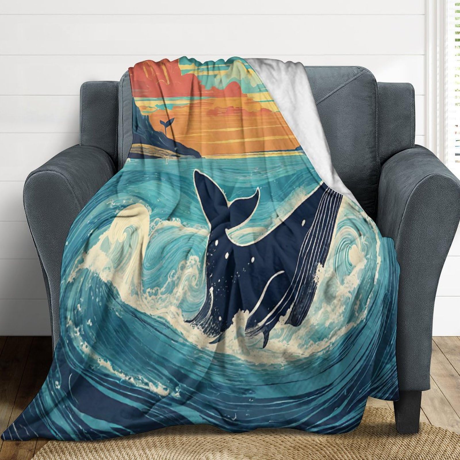 Couverture douillette flanelle Walfischss pour calmer les tout-petits avant le coucher