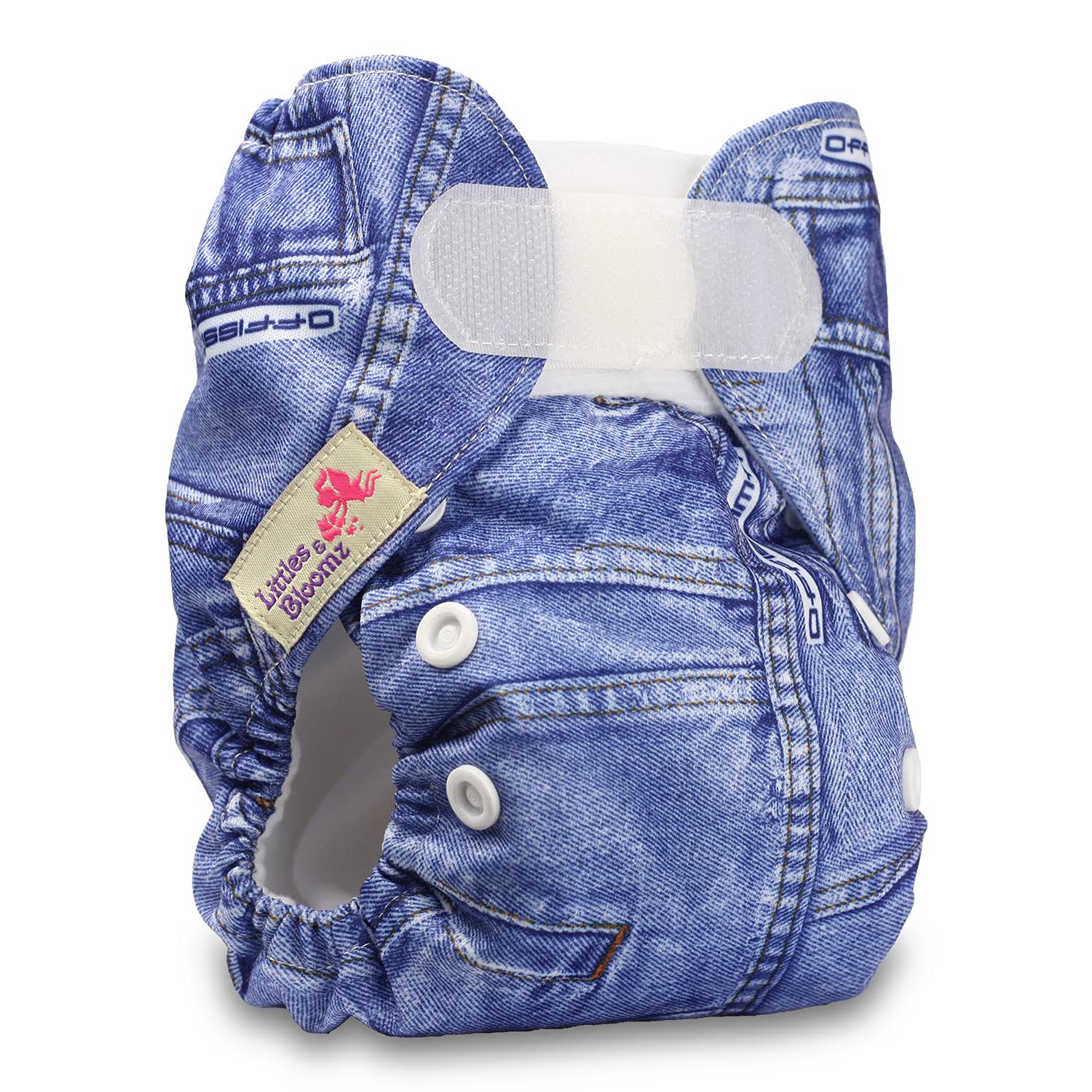 Littles & Bloomz, Newborn and Premature Reusable Pocket Cloth Nappy Pocket Diaper, 1 Newborn Nappy, 1 Newborn Microfibre Insert, Design 17